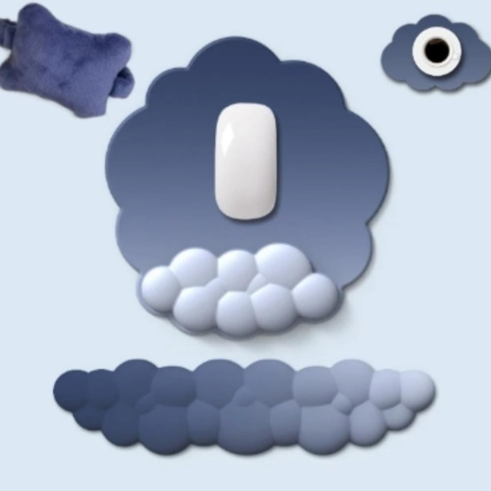 Keyboard Wrist Rest Ergonomic Arm Support Set (4 Pieces) Cloud Keyboard